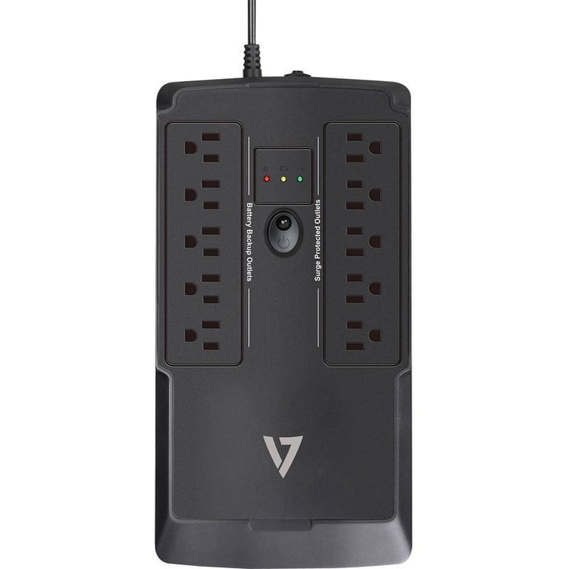 V7 UPS 550VA Desktop with 10 Outlets (UPS1DT550-1N) - Thumbnail 2