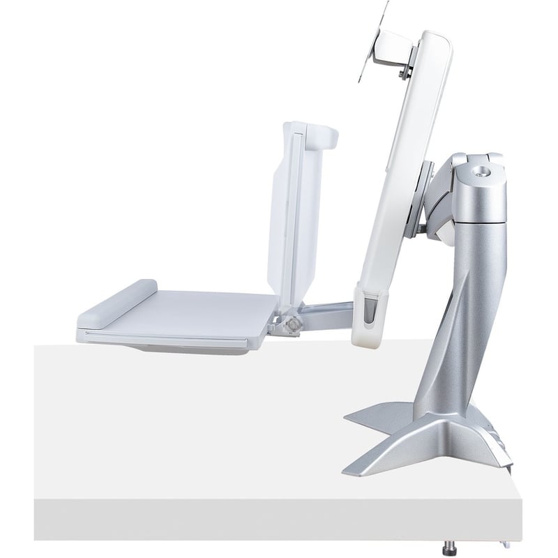 StarTech.com Sit-Stand Monitor Arm, Keyboard Tray, Desk Mount Sit-Stand Workstation up to 27 inch VESA Display, Standing Desk Converter - Thumbnail 4