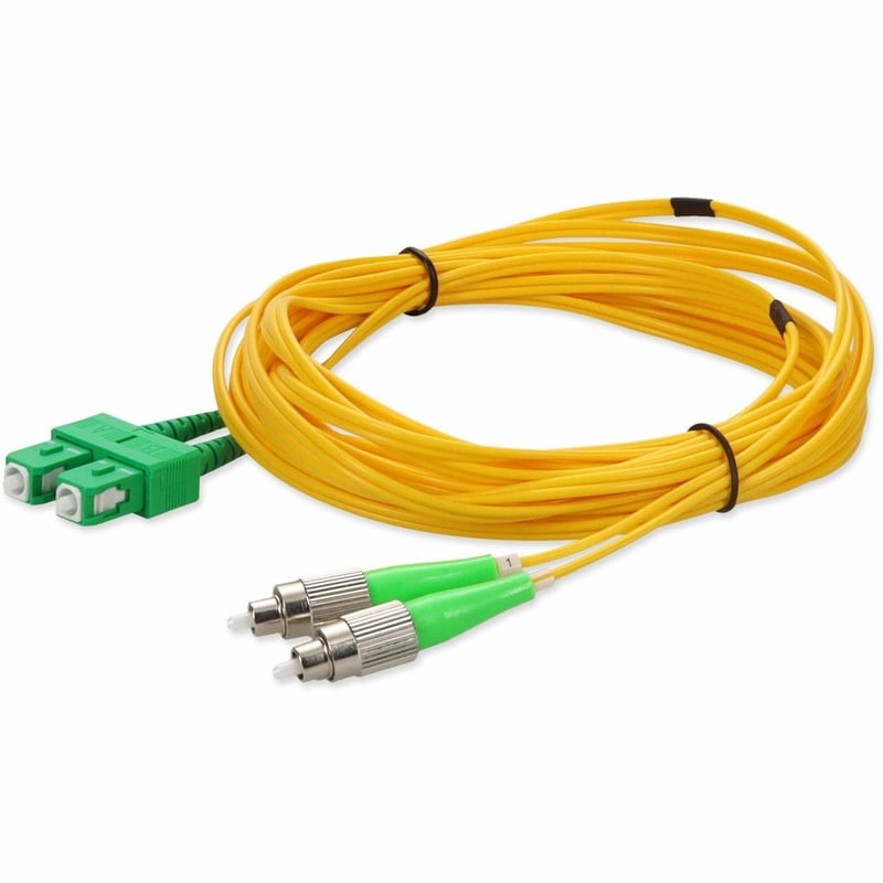 AddOn 5m ASC to AFC Yellow OS2 Duplex OFNR (Riser-Rated) SMF Fiber Patch Cable - Thumbnail 1