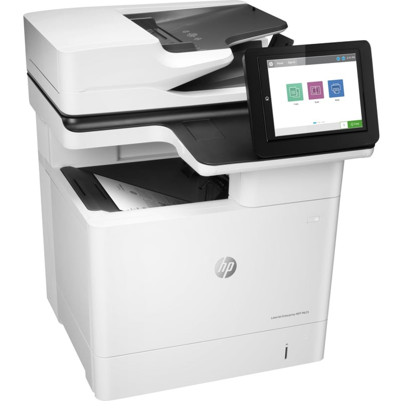 HP LaserJet M635 M635h Laser Multifunction Printer-Monochrome-Copier/Scanner-65 ppm Mono Print-1200x1200 Print-Automatic Duplex Print-300000 Pages Monthly-650 sheets Input-Color Scanner-600 Optical Scan-Gigabit Ethernet - Thumbnail 1
