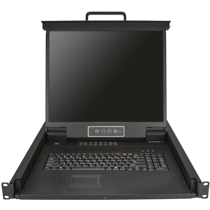 StarTech.com 16 Port Rackmount KVM Console w/ Cables - Integrated KVM Switch w/ 19" LCD - 1U LCD KVM Drawer 50000 MTBF - USB + VGA Support - Thumbnail 2