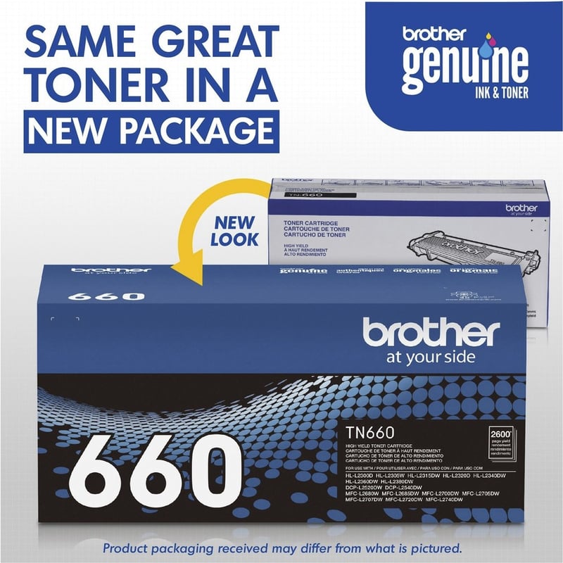Brother Genuine TN660 High Yield Black Toner Cartridge - Thumbnail 2