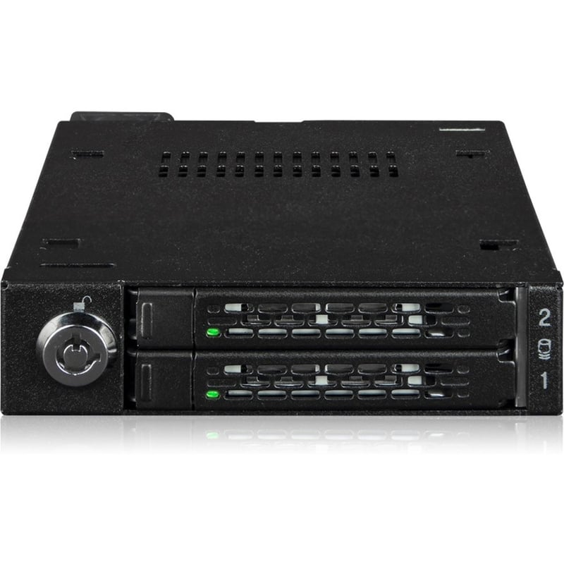Icy Dock ToughArmor MB092VK-B Drive Enclosure for 3.5" PCI Express NVMe 4.0, U.2, U.3 - SFF-8654 SlimSAS Host Interface Internal - Black - Thumbnail 1