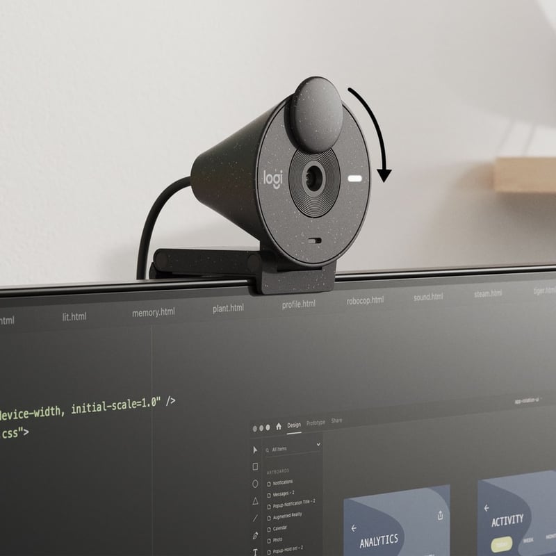 Logitech BRIO Webcam - 2 Megapixel - 30 fps - Graphite - USB Type C - Retail - Thumbnail 5