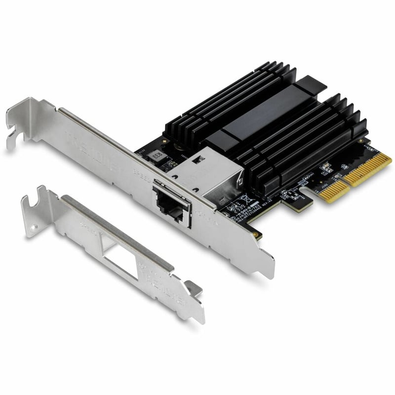 TRENDnet 10 Gigabit PCIe Network Adapter, Converts A PCIe Slot Into A 10G Ethernet Port, Supports 802.1Q Vlan, Includes Standard & Low-Profile Brackets, PCIe 2.0, PCIe 3.0, Silver, TEG-10GECTX - Thumbnail 2
