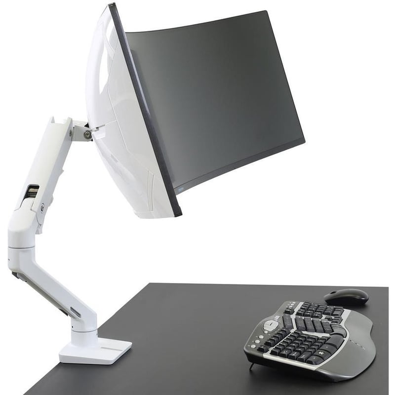 Ergotron Mounting Pivot for Monitor, Curved Screen Display, Mounting Arm - White - Thumbnail 3
