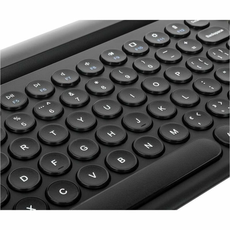Multi-Device Bluetooth Antimicrobial Keyboard with Tablet/Phone Cradle - Thumbnail 4