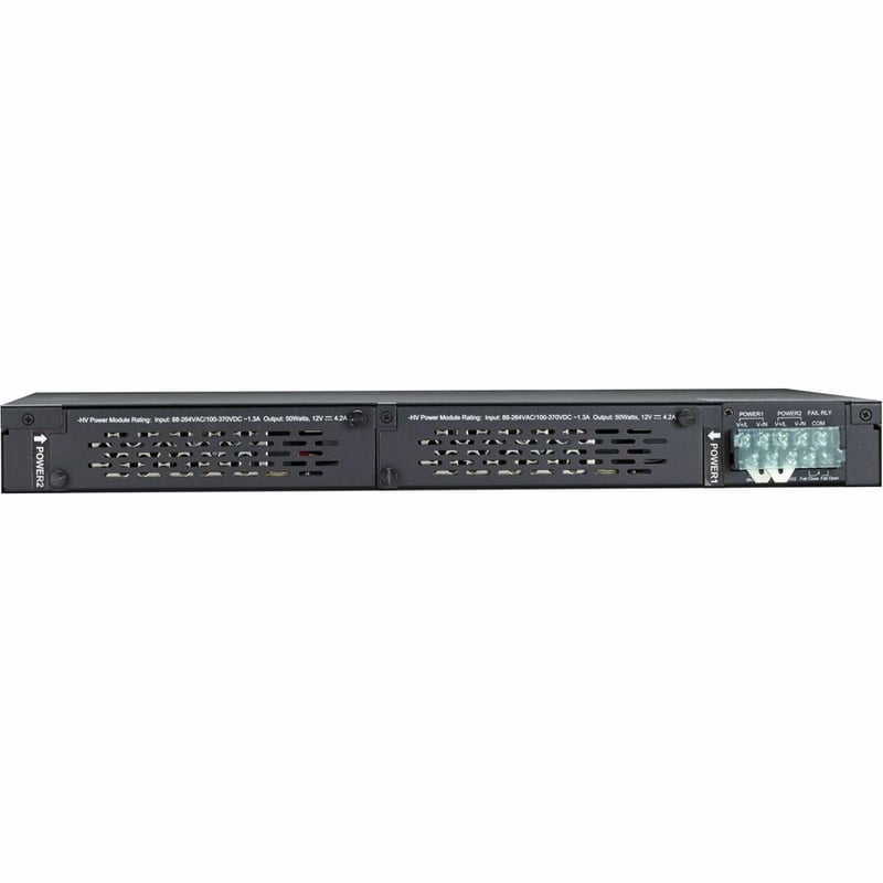 Black Box LE2700 Series Gigabit Ethernet (1000-Mbps) Extreme Temperature Managed Switch Chassis - 4-Slot, 100-240VAC, Schuko Power Cord - Thumbnail 2