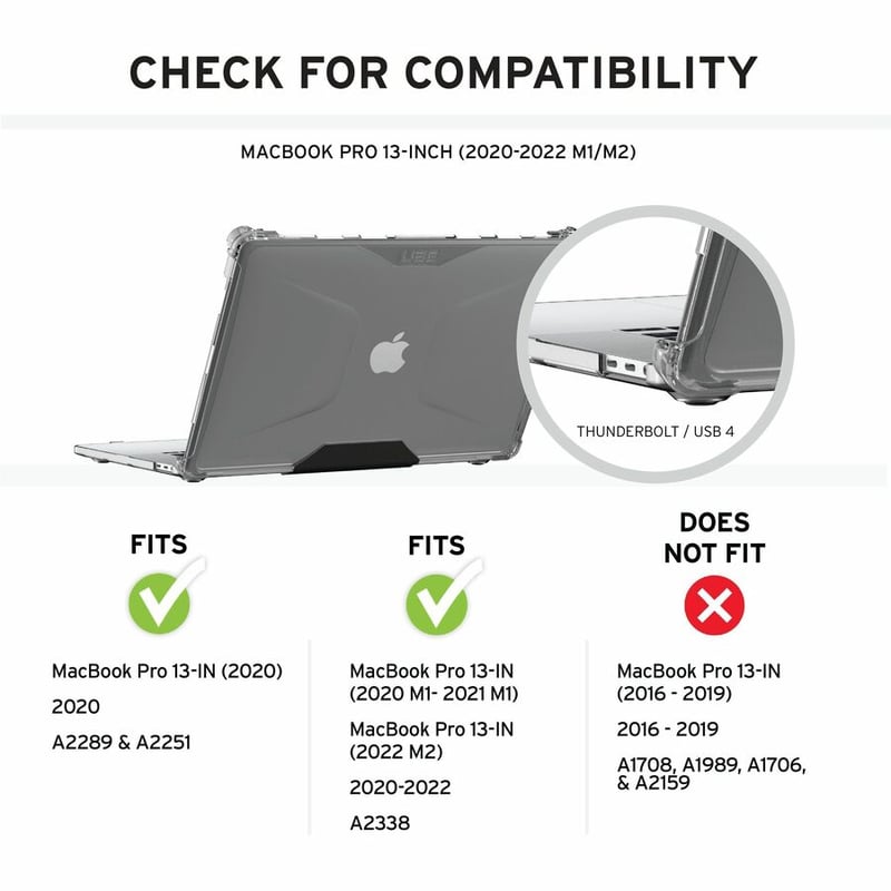 Urban Armor Gear Lucent Series MacBook Pro 13" (2020-2021 M1, 2022 M2) Case - Black/Black - Thumbnail 4