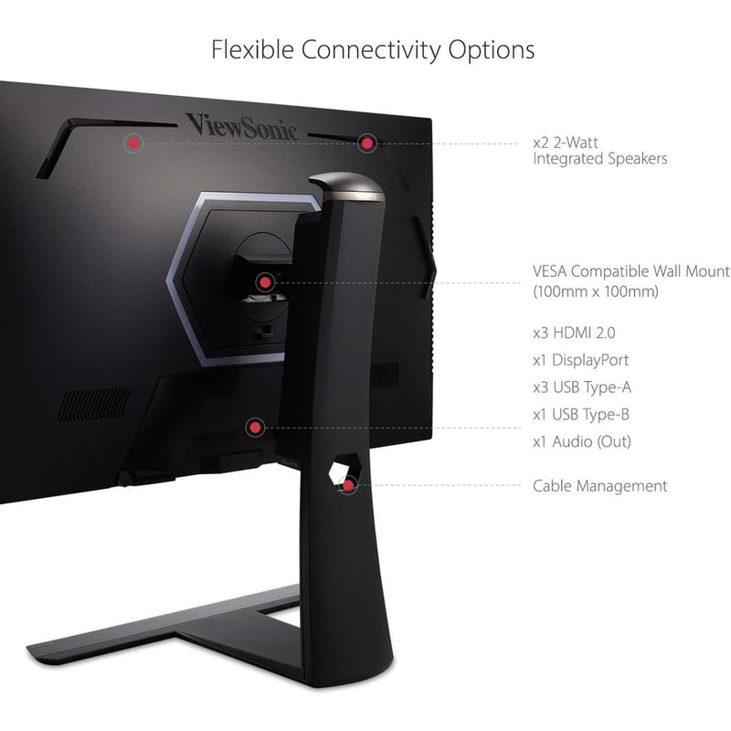 ViewSonic ELITE XG321UG 32 Inch 4K IPS 144Hz Gaming Monitor with G-Sync, Mini LED, Nvidia Reflex, HDR1400, Advanced Ergonomics, HDMI and DP for Esports - Thumbnail 4