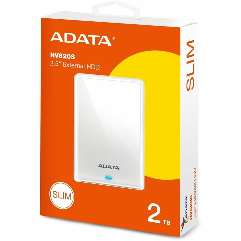 Adata HV620S 2 TB Portable Hard Drive - External - White - Thumbnail 1