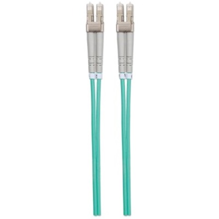 Intellinet Network Solutions Fiber Optic Patch Cable, LC/LC, OM3, 50/125, Multimode, Duplex, Aqua, 33 ft (10 m) - Thumbnail 4