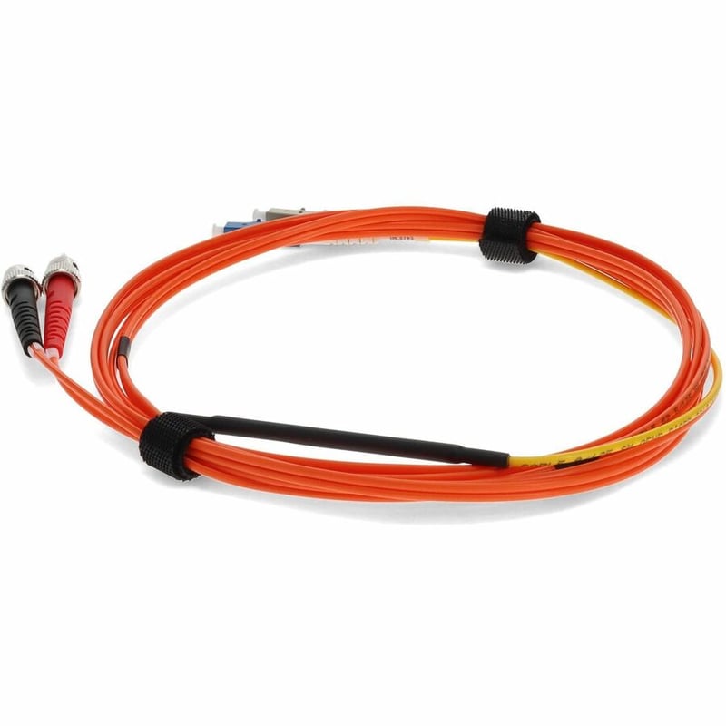 AddOn 2m LC (Male) to ST (Male) Orange OM1 & OS1 Duplex Fiber Mode Conditioning Cable - Thumbnail 3