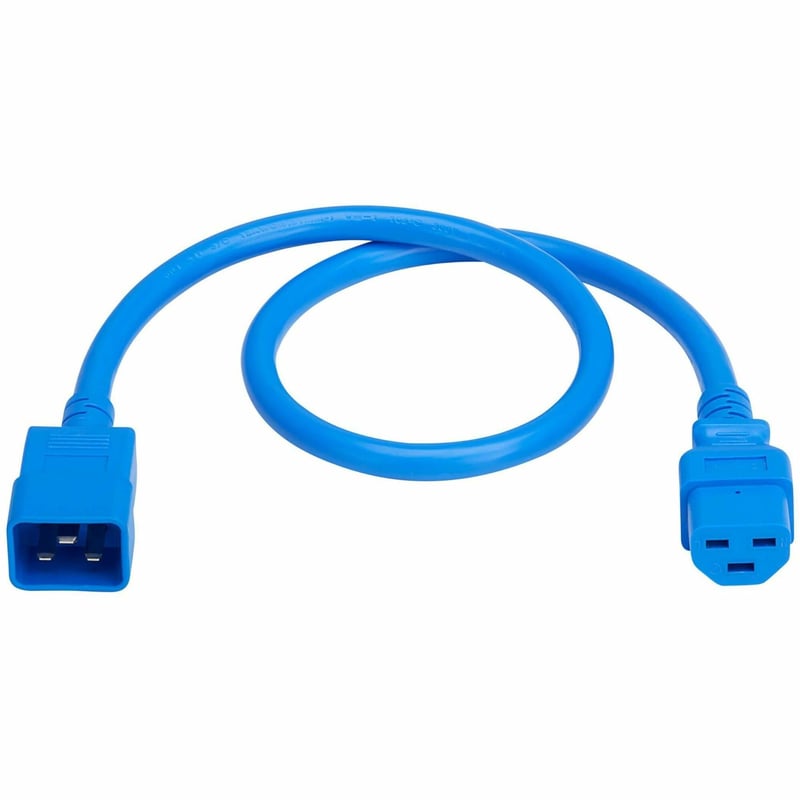 POWER CORD C20 C21 HEAVY-DUTY 20A 250V 12 AWG 2.5FT BLUE - Thumbnail 1