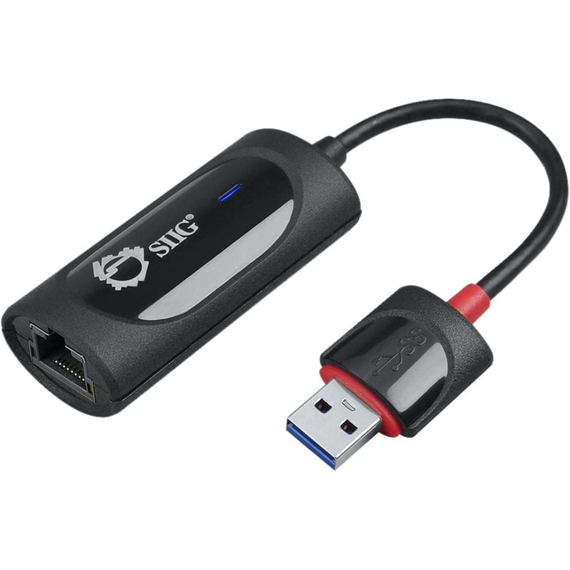 SIIG SuperSpeed USB 3.0 Gigabit LAN Adapter - Black - Thumbnail 1