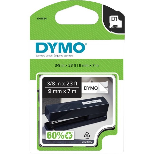 DYMO LABELMANAGER D1 TAPE POLY 3/8 BLK/WHT BL1, ALWAYS USE DYMO-BRANDED LABELS: - Thumbnail 1