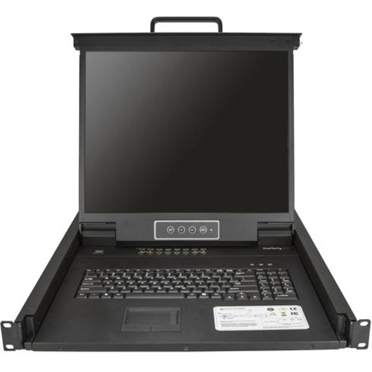 StarTech.com 16 Port Rackmount KVM Console w/ Cables - Integrated KVM Switch w/ 19" LCD - 1U LCD KVM Drawer 50000 MTBF - USB + VGA Support - Thumbnail 2