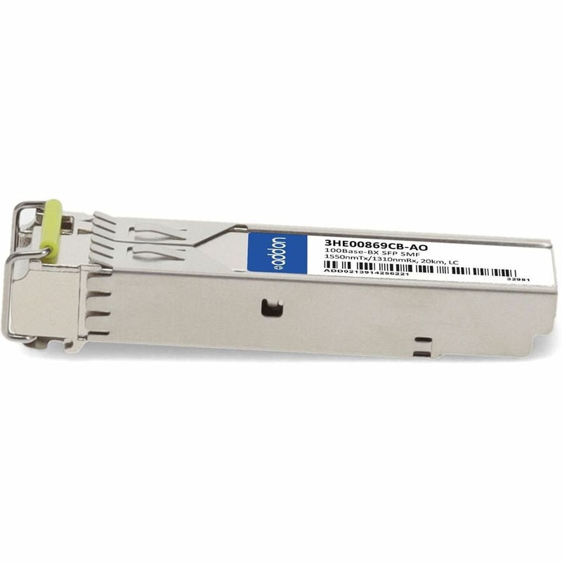 AddOn Alcatel-Lucent Nokia® 3HE00869CB Compatible TAA 100Base-BX SFP Transceiver (SMF, 1550nmTx/1310nmRx, 20km, LC, DOM) - Thumbnail 2
