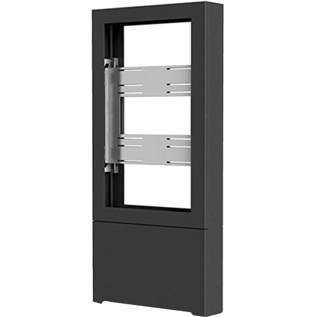 Chief Impact Floor Standing Back-to-Back Kiosk - Portrait 48" Black - Thumbnail 1