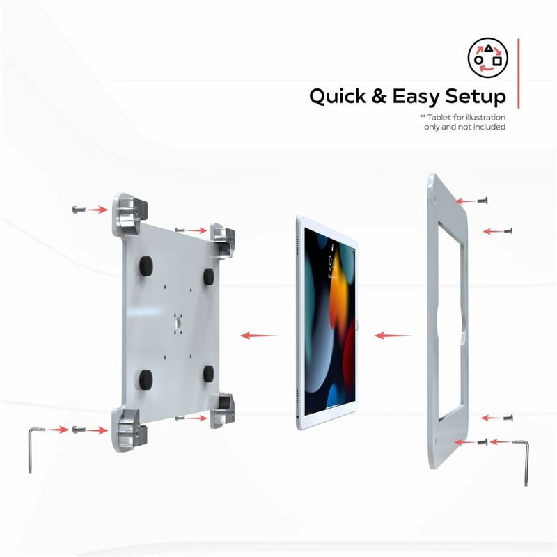 CTA Digital Acrylic Security VESA Enclosure for iPad 10.2 Series, iPad Air3, and iPad Pro 10.5 (White) - Thumbnail 5