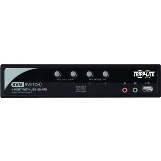 Tripp Lite by Eaton 4-Port Desktop KVM Switch Audio, 2-Port USB, On-Screen Display & Cables - Thumbnail 3