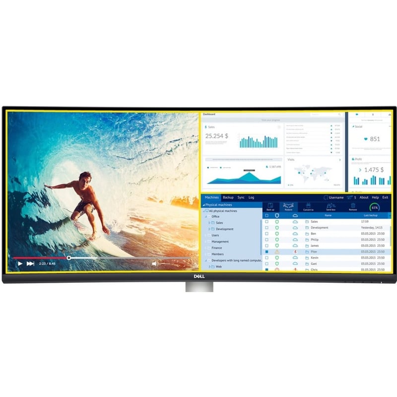 Dell S3422DW 34" Class Curved Screen LCD Monitor - Thumbnail 4