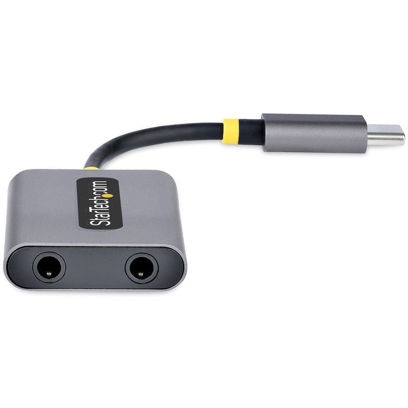 StarTech.com USB-C Headphone Splitter, USB Type C Dual Headset Adapter w/Mic Input, USB C to 3.5mm Audio Adapter/Earphone Dongle/Aux Jack - Thumbnail 3
