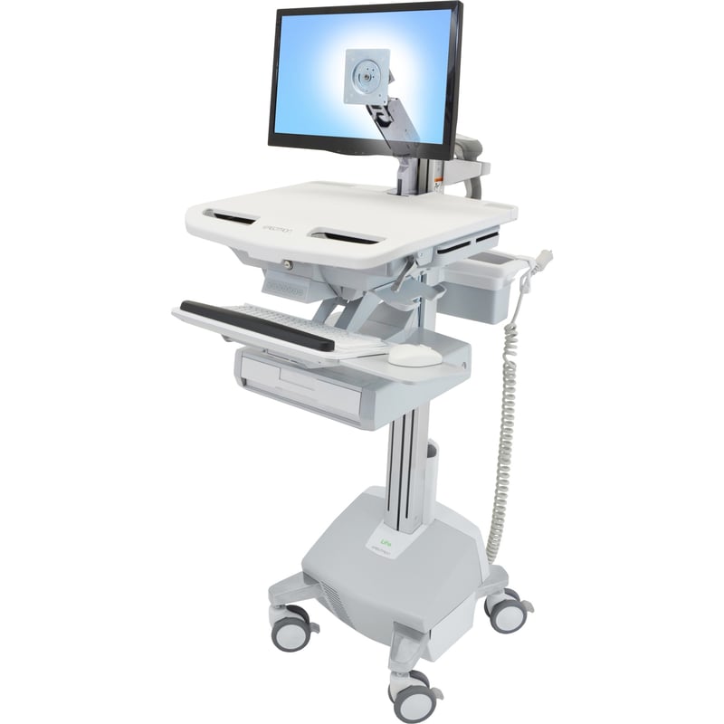 Ergotron StyleView Cart with LCD Arm, LiFe Powered, 1 Drawer - Thumbnail 1