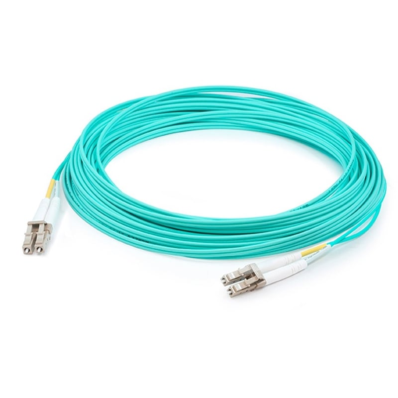 AddOn 7m LC to LC Field Modifiable Aqua OM4 Duplex OFNR (Riser-Rated) Fiber Patch Cable - Thumbnail 1