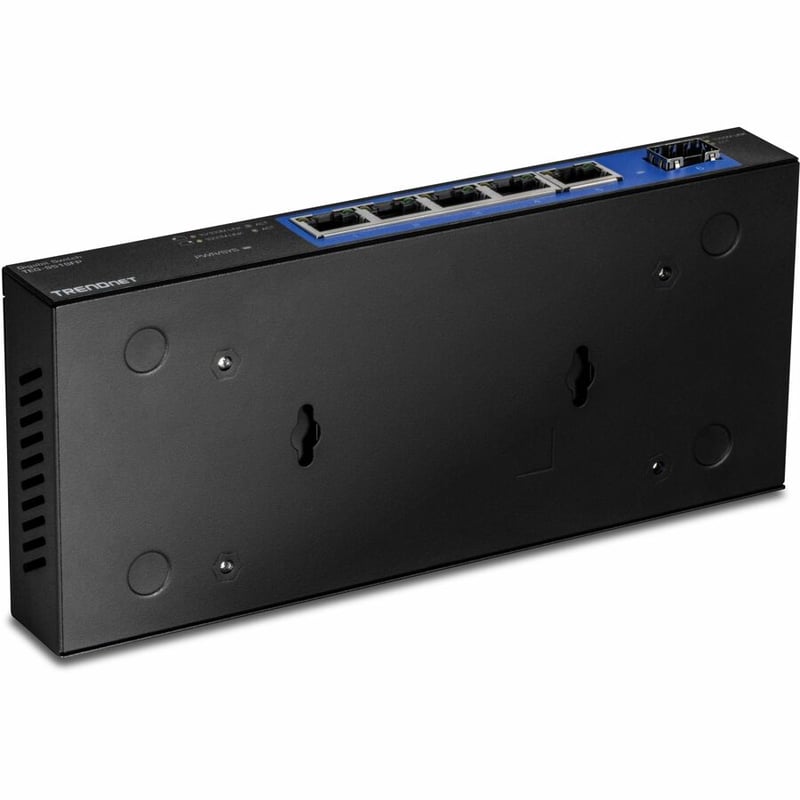 TRENDnet 4-Port Gigabit Switch With SFP Slot, 10 Gbps Switching Capacity, Fanless, 802.1p QoS, Rear Facing Ports, Metal Housing, Network Ethernet Switch, Lifetime Protection, Black, TEG-S51SFP - Thumbnail 3