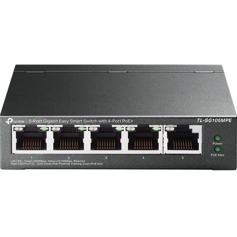 TP-Link TL-SG105MPE - 5-Port Gigabit Easy Smart Switch with 4-Port PoE+ - Thumbnail 2