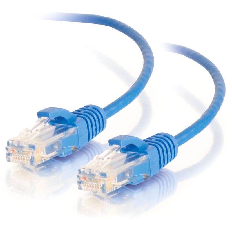 C2G 3ft Cat6 Ethernet Cable - Slim - Snagless Unshielded (UTP) - Blue - Thumbnail 1