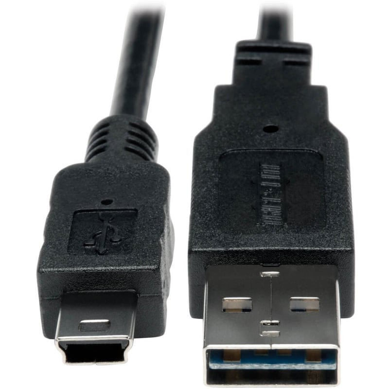 Eaton Tripp Lite Series Universal Reversible USB 2.0 Converter Adapter Cable (Reversible A to 5Pin Mini B M/M), 1 ft. (0.31 m) - Thumbnail 1