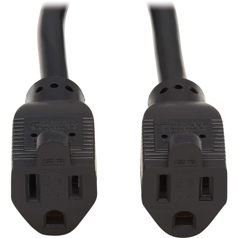 Eaton Tripp Lite Series Extension Cord Y Splitter, NEMA 5-15P to 2x NEMA 5-15R - Heavy Duty, 15A, 120V, 14 AWG, 1 ft. (0.3 m), Black - Thumbnail 4