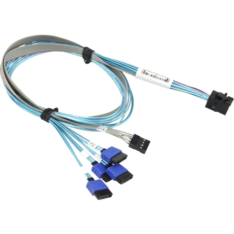 Supermicro MiniSAS HD to 4 SATA 60/60/60/60cm with Sideband Cable - Thumbnail 1