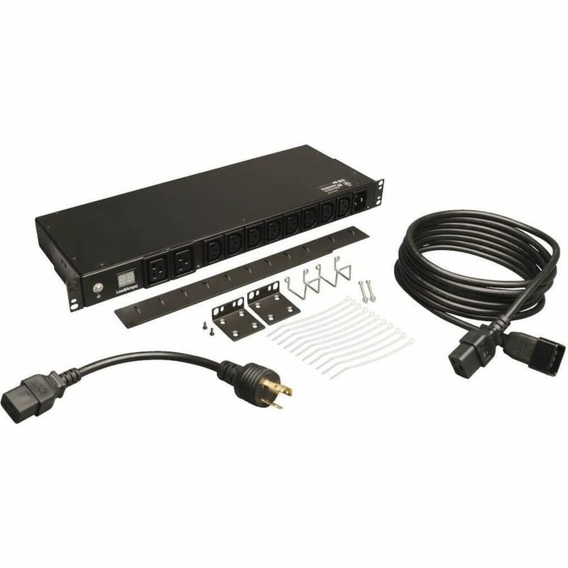 Tripp Lite by Eaton PDU 3.7kW Single-Phase Local Metered PDU 208/230V (8 C13 & 2 C19) C20 / L6-20P Adapter 12 ft. (3.66 m) Cord 1U Rack-Mount TAA - Thumbnail 3