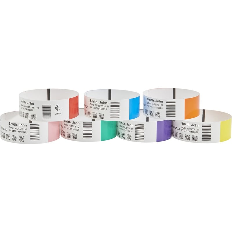Zebra Wristband Polypropylene 1 x 7in Direct Thermal Zebra Z-Band Direct HC100 - Thumbnail 3
