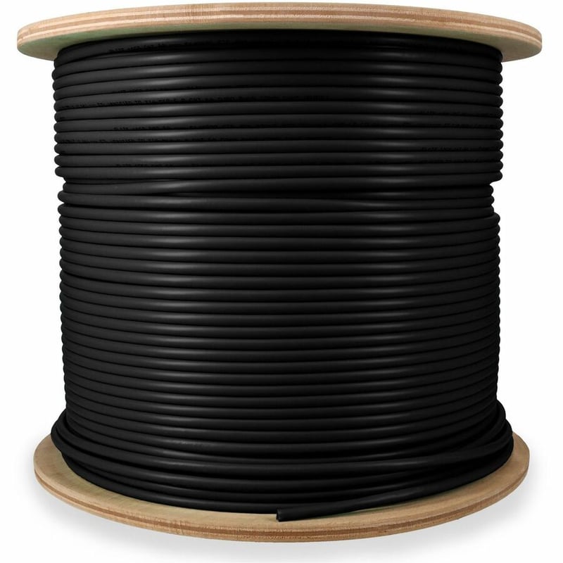 AddOn 1000ft Non-Terminated Black CAT 6A Shielded Plenum-Rated Bulk Cable - Thumbnail 2