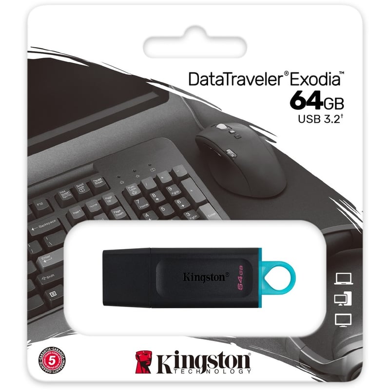 Kingston DataTraveler Exodia 64GB USB 3.2 (Gen 1) Flash Drive - Thumbnail 2