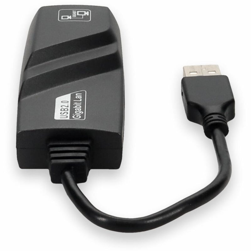 AddOn USB A 2.0 Male to RJ-45 Female Gray & Black Adapter - Thumbnail 4