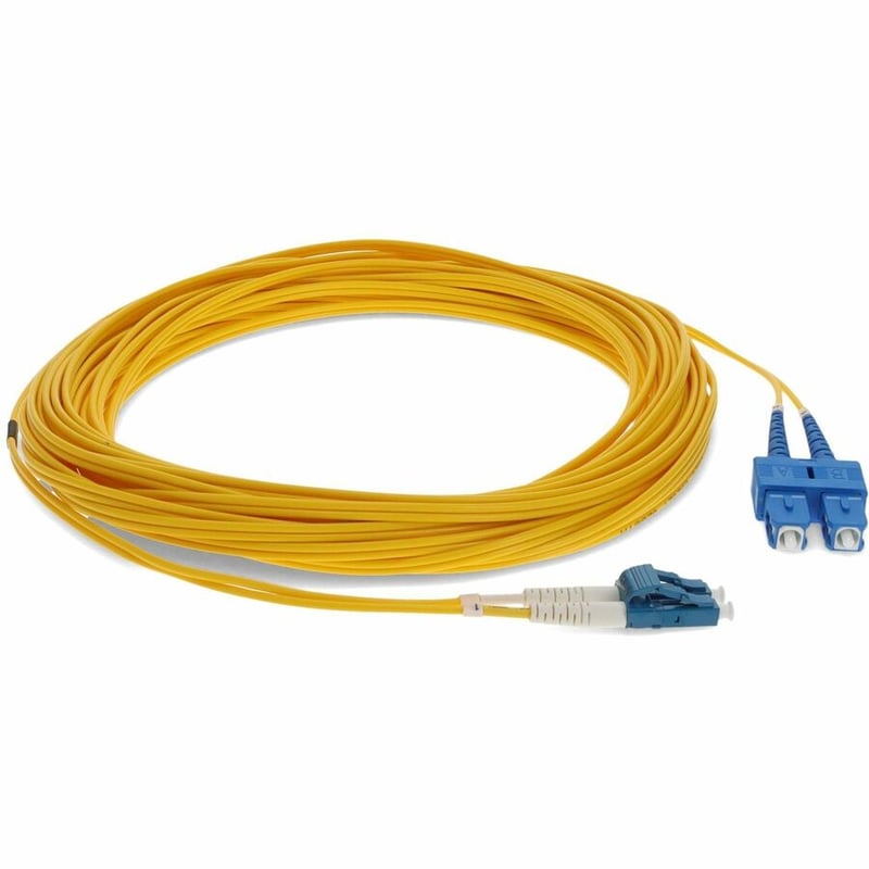 AddOn 17m LC (Male) to SC (Male) Straight Yellow OS2 Duplex Fiber OFNR (Riser-Rated) Patch Cable