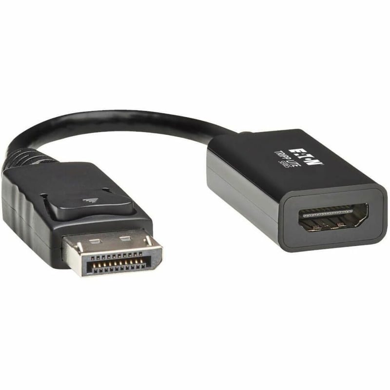 Tripp Lite by Eaton DisplayPort to HDMI Active Adapter (M/F) Latching Connector 4K 60 Hz DP1.2 HDCP 2.2,Black 6 in. - Thumbnail 1