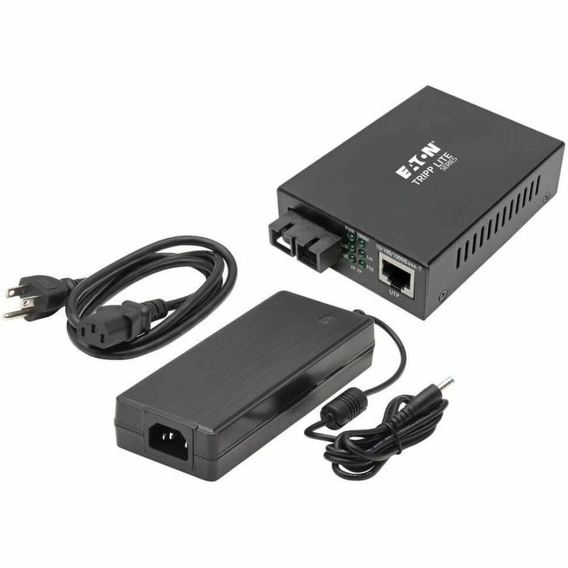 Tripp Lite by Eaton Gigabit Singlemode Fiber to Ethernet Media Converter POE+ - 10/100/1000 SC 1310 nm 20 km (12.4 mi.) - Thumbnail 2