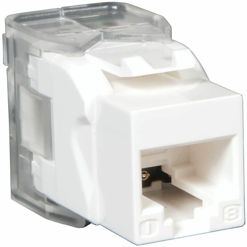 Tripp Lite by Eaton Cat6 / Cat5e Keystone Jack, 180-Degree Toolless - RJ-45, cat5e cat6 UTP - 110 IDC RJ45 WHITE TAA/GSA - Thumbnail 1