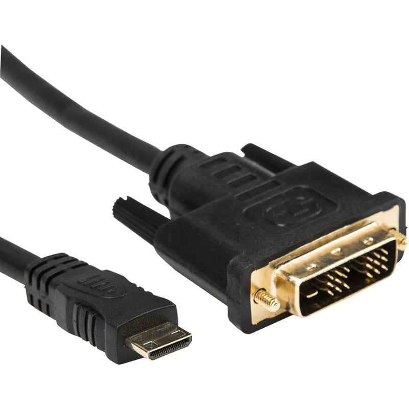 Rocstor Premium 6ft Mini HDMI to DVI-D Cable - M/M - DVI/HDMI for Audio/Video Device, Projector, Notebook, Tablet PC, Camera - 6ft - 1 Pack - 1 x HDMI (Mini Type C) Male Digital Audio/Video - 1 x DVI-D Male Digital Video - Gold Pl - Thumbnail 5
