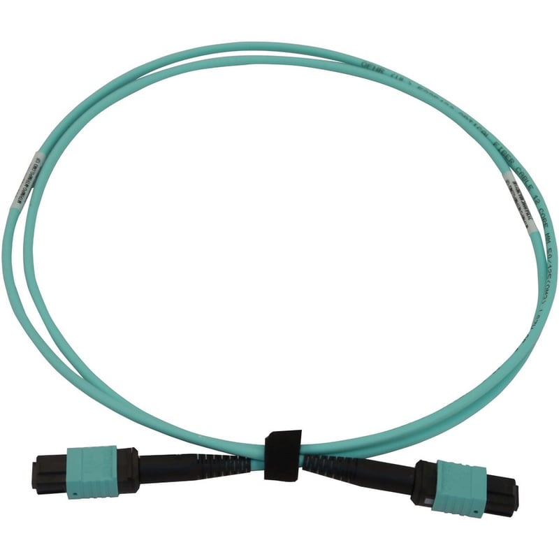 Eaton Tripp Lite Series 40/100/400G Multimode 50/125 OM3 Fiber Optic Cable (12F MTP/MPO-PC F/F), LSZH, Aqua, 1 m (3.3 ft.) - Thumbnail 3