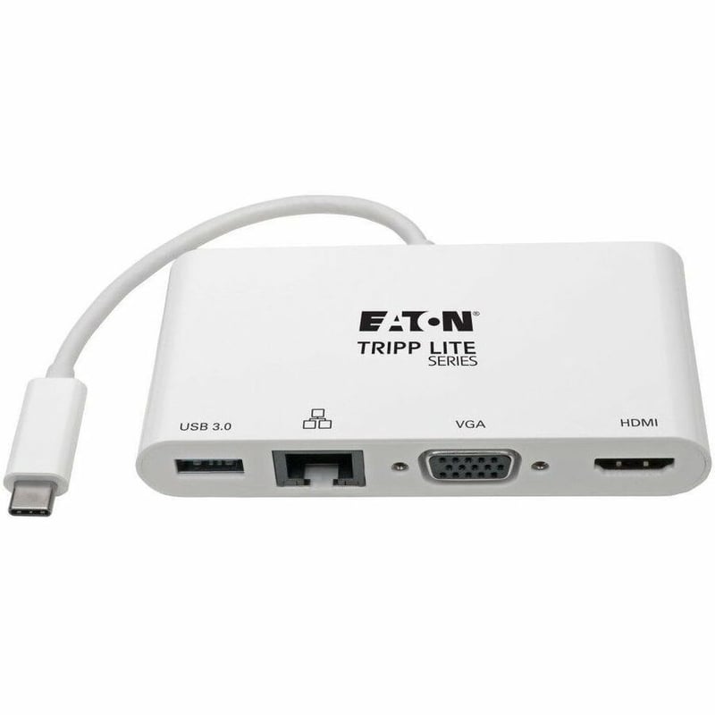 Tripp Lite by Eaton USB C Docking Station Adapter 4K w/ HDMI, VGA, Gigabit Ethernet, USB-A Hub White, Thunderbolt 3 Compatible - Thumbnail 5