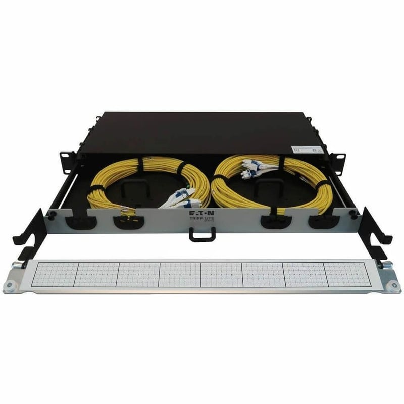 Tripp Lite by Eaton Preloaded Fiber Panel 1U - 2x (12F MTP/MPO-APC to 4x LC Duplex F/M) 8F Trunk Cables OS2 Singlemode 20 m (65.6 ft.) - Thumbnail 5