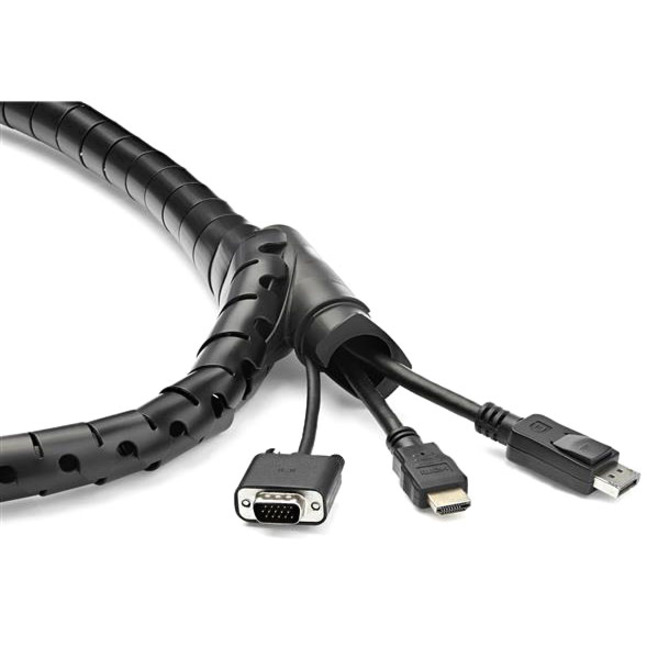StarTech.com 2.5m / 8.2ft Cable Management Sleeve - Spiral - 45mm/1.8" Diameter - W/ Cable Loading Tool - Expandable Coiled Cord Organizer - Thumbnail 3