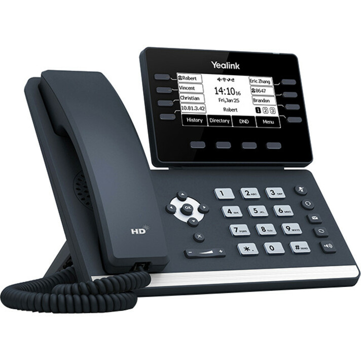 Yealink SIP-T53 IP Phone - Corded/Cordless - Corded - DECT, Bluetooth - Wall Mountable, Desktop - Classic Gray - Thumbnail 3